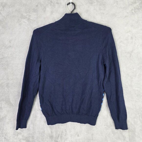 Mens Nautica Navtech Navy & Blue Striped 1/4 Zip Sweater Long Sleeve Size S - Picture 5 of 8